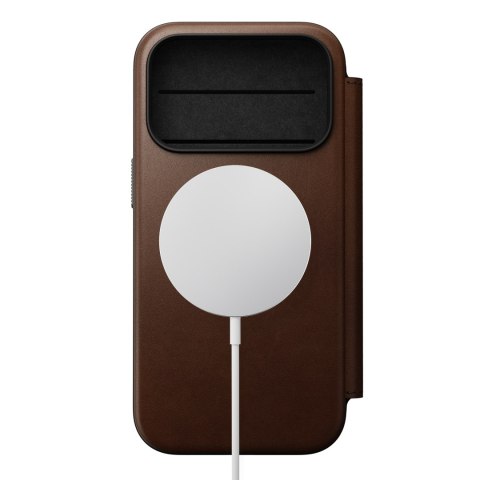 NOMAD Modern Leather Folio - etui do iPhone 18 Pro / 17 Pro kompatybilne z MagSafe, skóra Camino (brown)
