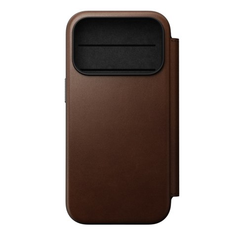 NOMAD Modern Leather Folio - etui do iPhone 18 Pro / 17 Pro kompatybilne z MagSafe, skóra Camino (brown)