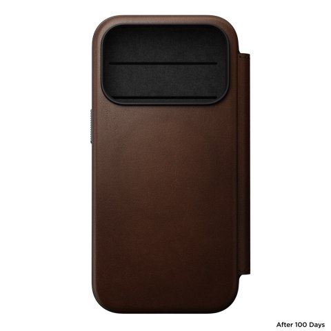 NOMAD Modern Leather Folio - etui do iPhone 18 Pro / 17 Pro kompatybilne z MagSafe, skóra Camino (brown)