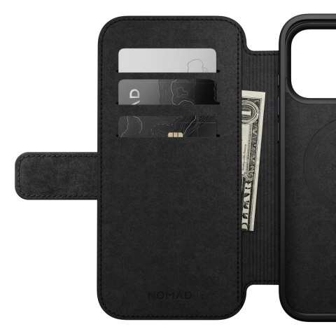 NOMAD Modern Leather Folio - etui do iPhone 18 Pro Max / 17 Pro Max kompatybilne z MagSafe, skóra Camino (black)