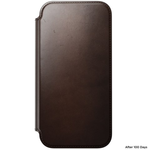 NOMAD Modern Leather Folio - etui do iPhone 18 Pro Max / 17 Pro Max kompatybilne z MagSafe, skóra Horween (rustic brown)