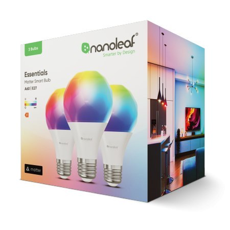 Nanoleaf Essentials Smart Bulbs - zestaw 3 żarówek A19-A60-E27 (technologia Matter) [eol]