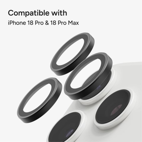 ZAGG Invisibleshield Camera Rings - szkła ochronne na obiektyw do iPhone 18 Pro / 18 Pro Max (3 sztuki) (black)