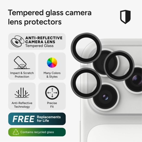 ZAGG Invisibleshield Camera Rings - szkła ochronne na obiektyw do iPhone 18 Pro / 18 Pro Max (3 sztuki) (silver)