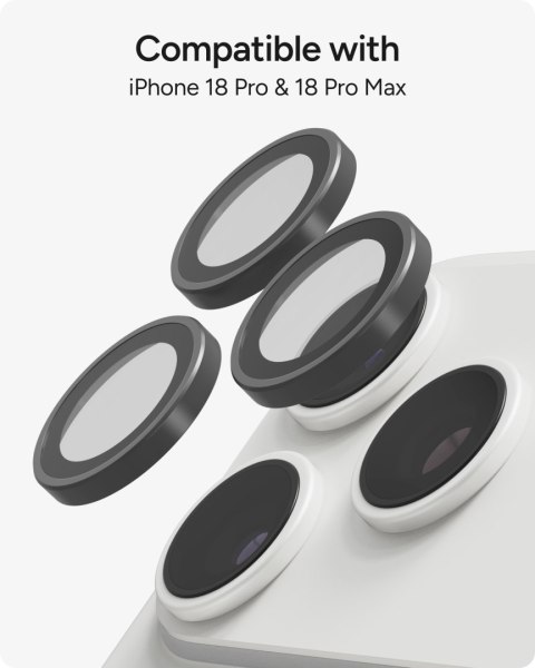 ZAGG Invisibleshield Camera Rings - szkła ochronne na obiektyw do iPhone 18 Pro / 18 Pro Max (3 sztuki) (silver)
