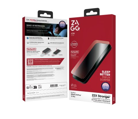 ZAGG Invisibleshield Glass XTR6 - szkło ochronne z grafenem i filtrem światła niebieskiego do iPhone 18 Pro / 17 Pro