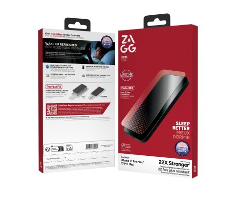 ZAGG Invisibleshield Glass XTR6 - szkło ochronne z grafenem i filtrem światła niebieskiego do iPhone 18 Pro Max / 17 Pro Max