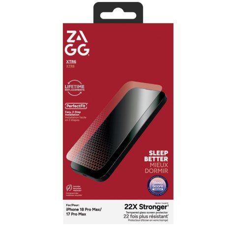 ZAGG Invisibleshield Glass XTR6 - szkło ochronne z grafenem i filtrem światła niebieskiego do iPhone 18 Pro Max / 17 Pro Max