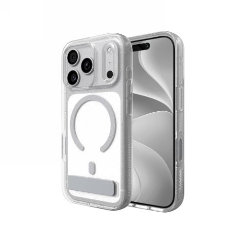 ZAGG Milan Snap KS - etui do iPhone 18 Pro / 17 Pro kompatybilne z MagSafe (glitter silver)