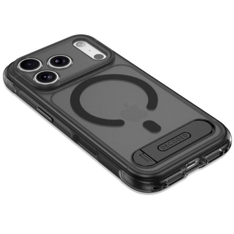 Decoded AntiMicrobial Hybrid Stand Backcover - etui z podstawką do iPhone 18 Pro / 17 Pro kompatybilne z MagSafe (frosted black)