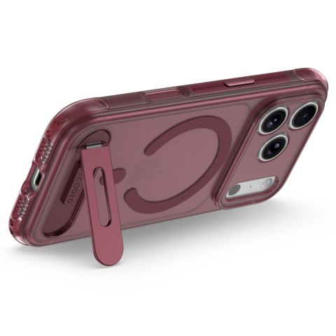 Decoded AntiMicrobial Hybrid Stand Backcover - etui z podstawką do iPhone 18 Pro / 17 Pro kompatybilne z MagSafe (rose quartz)