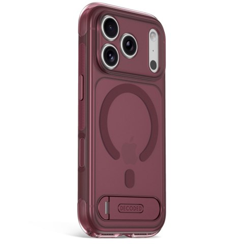 Decoded AntiMicrobial Hybrid Stand Backcover - etui z podstawką do iPhone 18 Pro / 17 Pro kompatybilne z MagSafe (rose quartz)