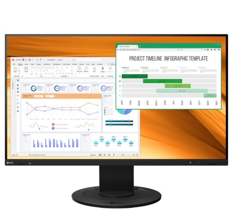 EIZO FlexScan EV2400R-BK - monitor 23,8", 1920 x 1080, FullHD, 16:9, 7 lat gwarancji (czarny)
