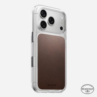 NOMAD Clear Leather Case - etui do iPhone 18 Pro / 17 Pro kompatybilne z MagSafe, skóra Horween (rustic brown)