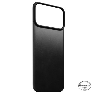 NOMAD Magnetic Leather Back - nakładka magnetyczna na iPhone 18 Pro Max / 17 Pro Max kompatybilna z MagSafe, skóra Horween (blac