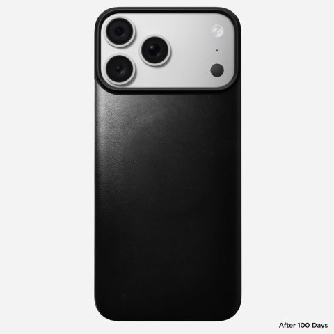 NOMAD Magnetic Leather Back - nakładka magnetyczna na iPhone 18 Pro Max / 17 Pro Max kompatybilna z MagSafe, skóra Horween (blac