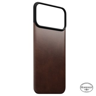 NOMAD Magnetic Leather Back - nakładka magnetyczna na iPhone 18 Pro Max / 17 Pro Max kompatybilna z MagSafe, skóra Horween (rust