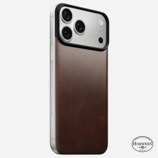 NOMAD Magnetic Leather Back - nakładka magnetyczna na iPhone 18 Pro Max / 17 Pro Max kompatybilna z MagSafe, skóra Horween (rust
