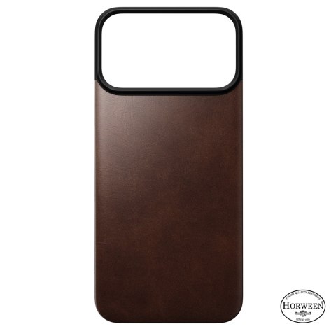 NOMAD Magnetic Leather Back - nakładka magnetyczna na iPhone 18 Pro Max / 17 Pro Max kompatybilna z MagSafe, skóra Horween (rust