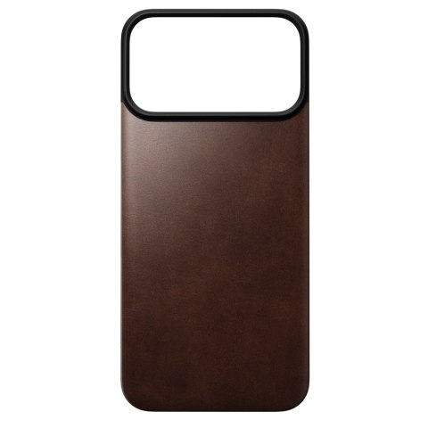 NOMAD Magnetic Leather Back - nakładka magnetyczna na iPhone 18 Pro Max / 17 Pro Max kompatybilna z MagSafe, skóra Horween (rust