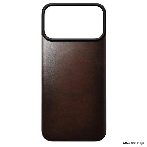 NOMAD Magnetic Leather Back - nakładka magnetyczna na iPhone 18 Pro Max / 17 Pro Max kompatybilna z MagSafe, skóra Horween (rust