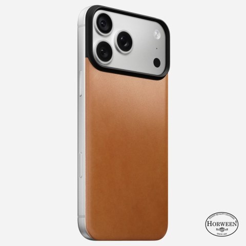 NOMAD Magnetic Leather Back - nakładka magnetyczna na iPhone 18 Pro Max / 17 Pro Max kompatybilna z MagSafe, skóra Horween (sadd