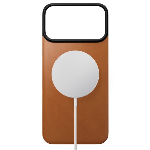 NOMAD Magnetic Leather Back - nakładka magnetyczna na iPhone 18 Pro Max / 17 Pro Max kompatybilna z MagSafe, skóra Horween (sadd
