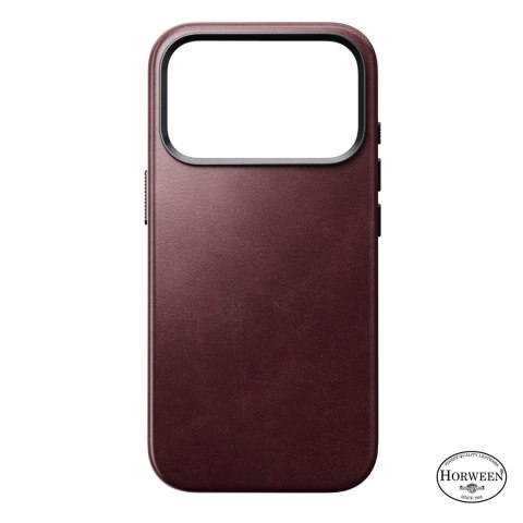 NOMAD Traditional Leather Case - etui do iPhone 18 Pro / 17 Pro kompatybilne z MagSafe, skóra Horween (burgundy)