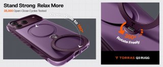 TORRAS Ostand Q3 Rugg - etui do iPhone 18 Pro Max / 17 Pro Max kompatybilne z MagSafe (purple)