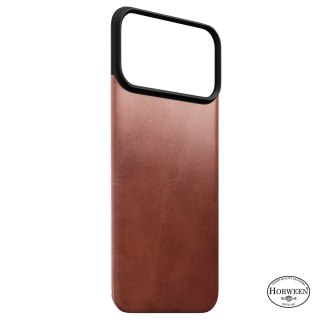 NOMAD Magnetic Leather Back - nakładka magnetyczna na iPhone 18 Pro Max / 17 Pro Max kompatybilna z MagSafe, skóra Horween (olde