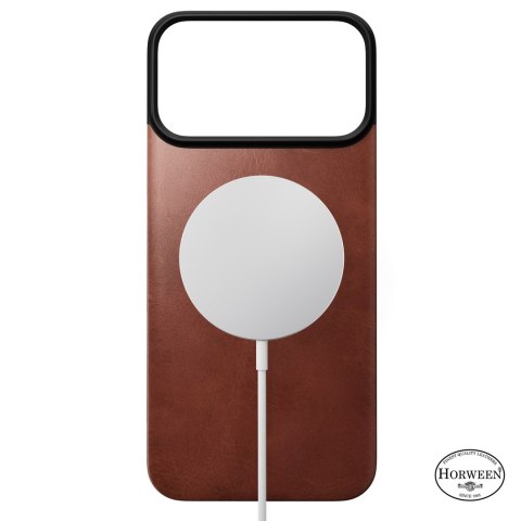 NOMAD Magnetic Leather Back - nakładka magnetyczna na iPhone 18 Pro Max / 17 Pro Max kompatybilna z MagSafe, skóra Horween (olde