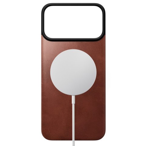NOMAD Magnetic Leather Back - nakładka magnetyczna na iPhone 18 Pro Max / 17 Pro Max kompatybilna z MagSafe, skóra Horween (olde