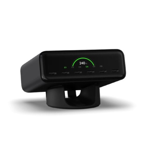 Satechi ChargeView GaN 240 W - ładowarka sieciowa 240W z wyświetlaczem, 6x USB-C (space black)