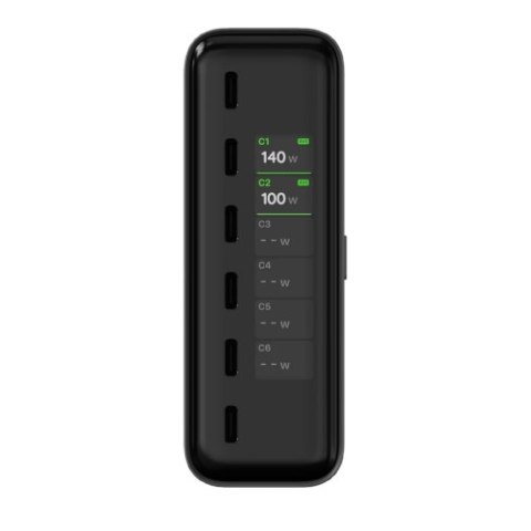 Satechi ChargeView GaN 240 W - ładowarka sieciowa 240W z wyświetlaczem, 6x USB-C (space black)